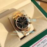 NOOB Factory Rolex Daytona Black Dial Yellow Gold Case Watch 40MM